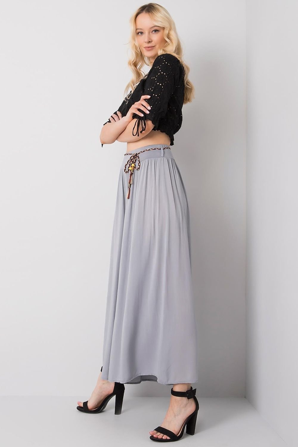 High-Waisted Wide-Leg Viscose Trousers Och Bella