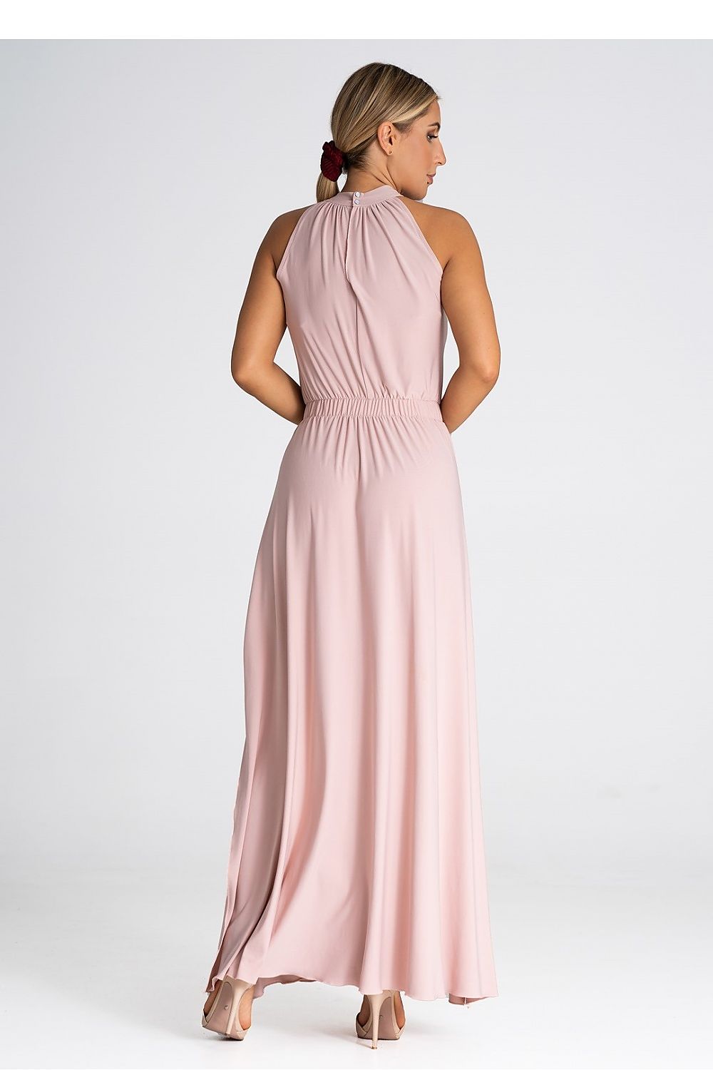 Charming Maxi Dress With Pearl Clasp Figl