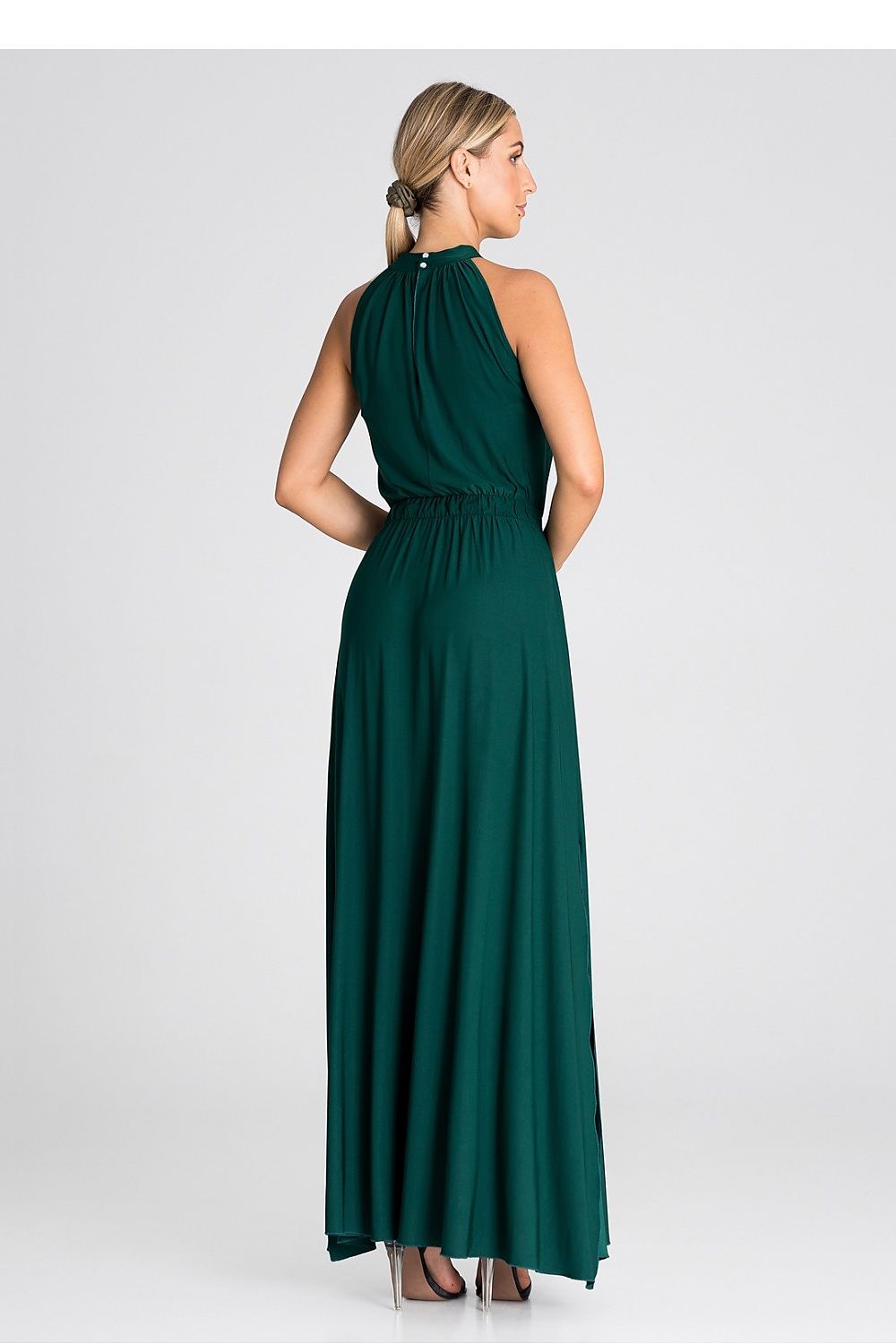 Charming Maxi Dress With Pearl Clasp Figl