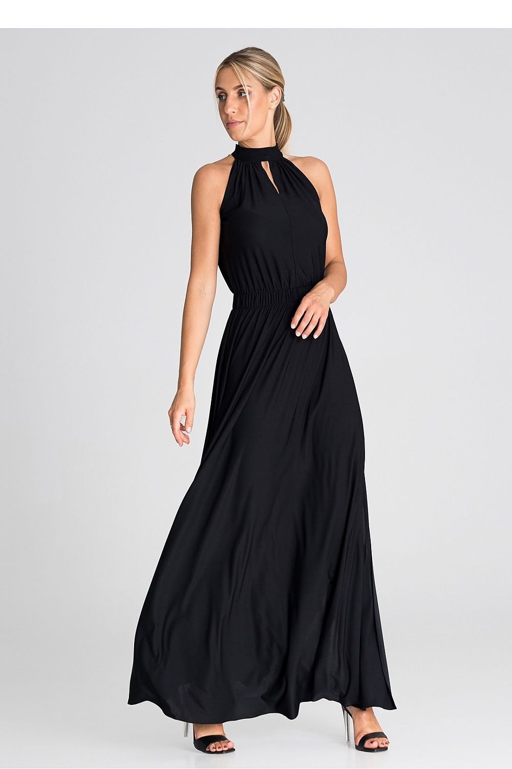 Charming Maxi Dress With Pearl Clasp Figl