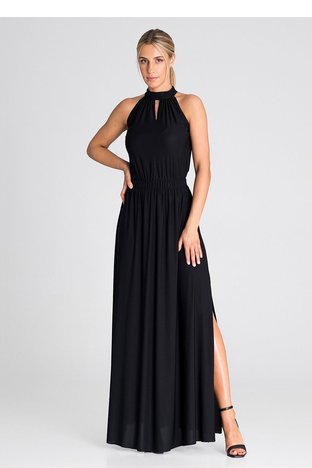 Charming Maxi Dress With Pearl Clasp Figl