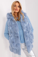 Elegant Fur Vest With Hood Stylish