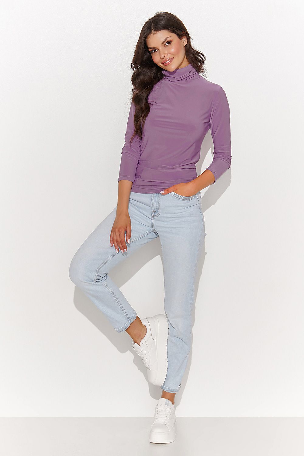 Elegant Stretchy Turtleneck Blouse Numinou