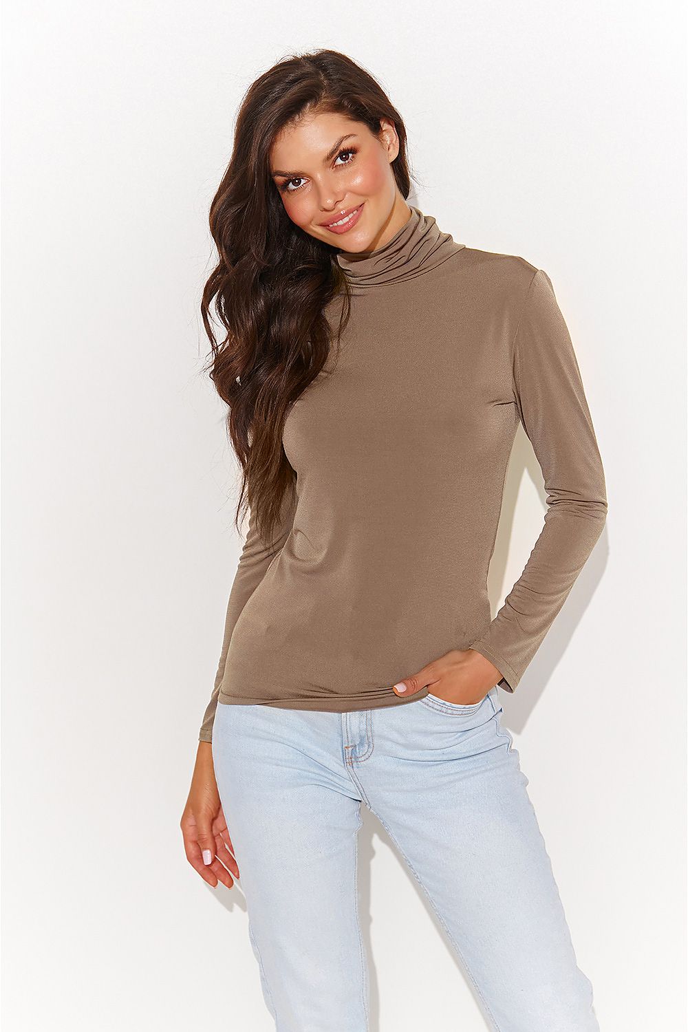 Elegant Stretchy Turtleneck Blouse Numinou