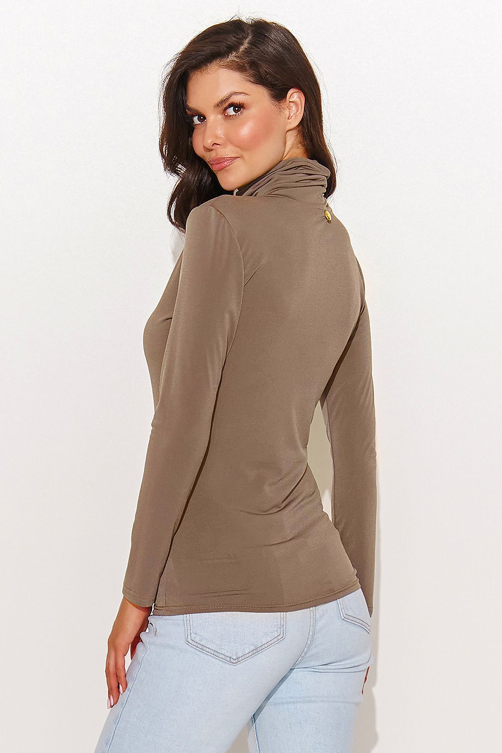 Elegant Stretchy Turtleneck Blouse Numinou