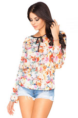 Chic Chiffon Ribbon Blouse Tessita