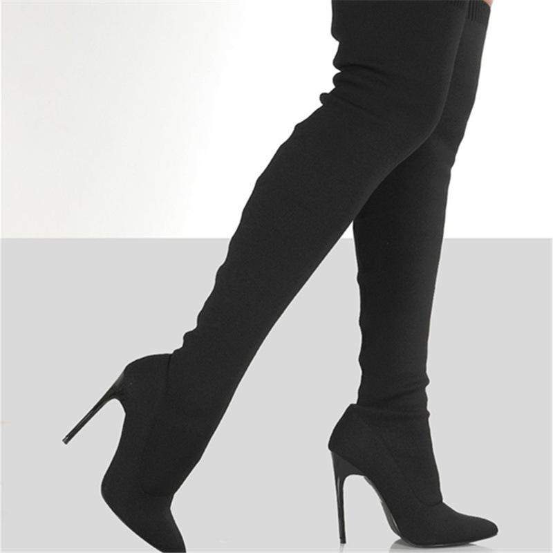 Step On His Face Over-The-Knee Boots Black for women