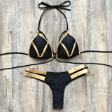 Tropic Like It's Hot Black & Gold Bikini 2 Piece for women