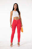 The Audacity Buttoned Watermelon Red Leggings Watermelon Red for women
