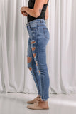 Distressed Raw Hem Skinny Jeans for women