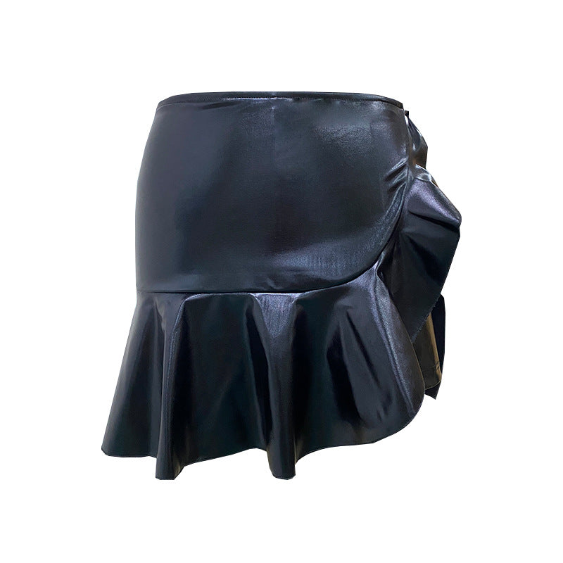 PU Faux Leather Skirt Black for women