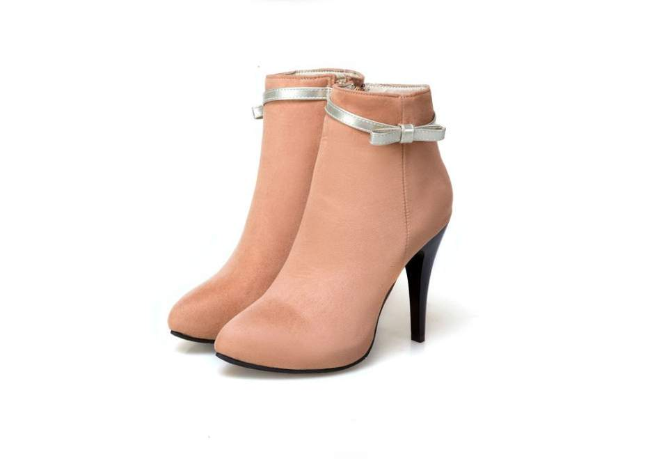 Head-Over-Heels Bow Boots Light Coral for women