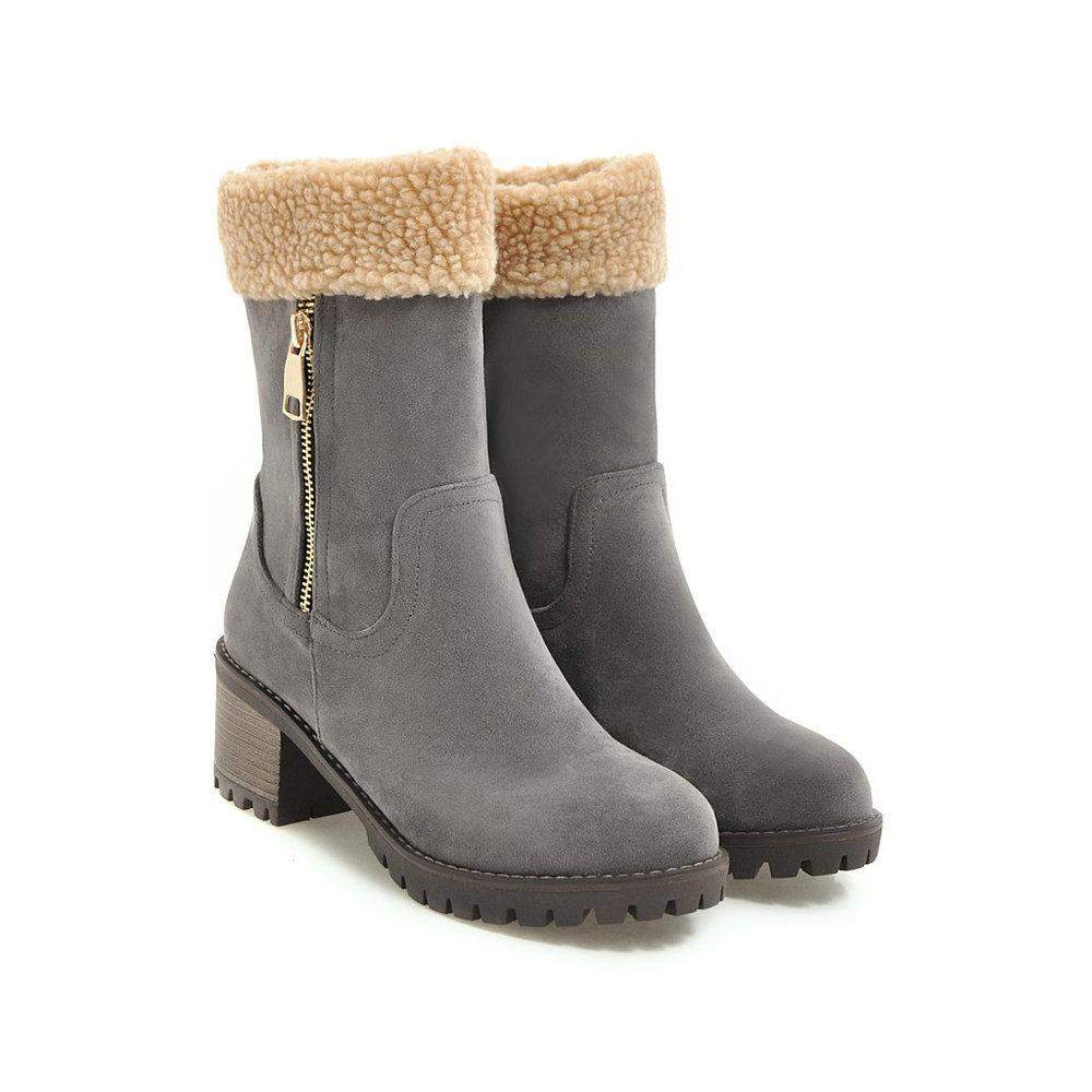 Keep Me Warm Suede Snow Boots Gray for women