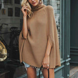So We Backpedaling Now? High Neck Shawl Knitted Sweater Women for women