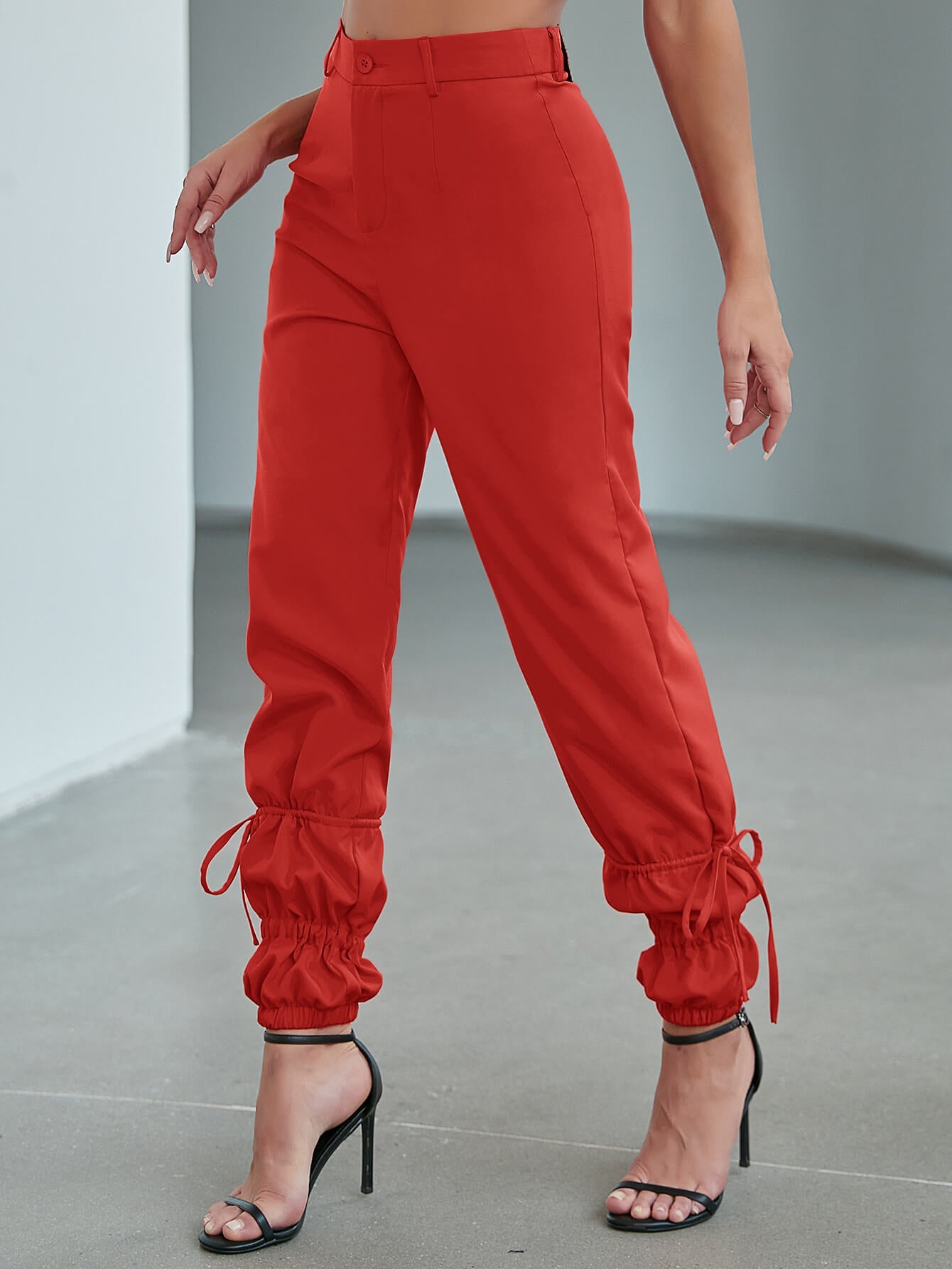 Drawstring Detail Ankle-Length Pants for women