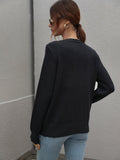 Fringe Detail Ribbed Trim Sweater for women