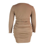 Totally Unbothered Short Solid Color Plus Size Tight Mini Dress for women