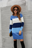 Striped Sweater Dress Blue for women
