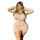 Totally Unbothered Short Solid Color Plus Size Tight Mini Dress for women