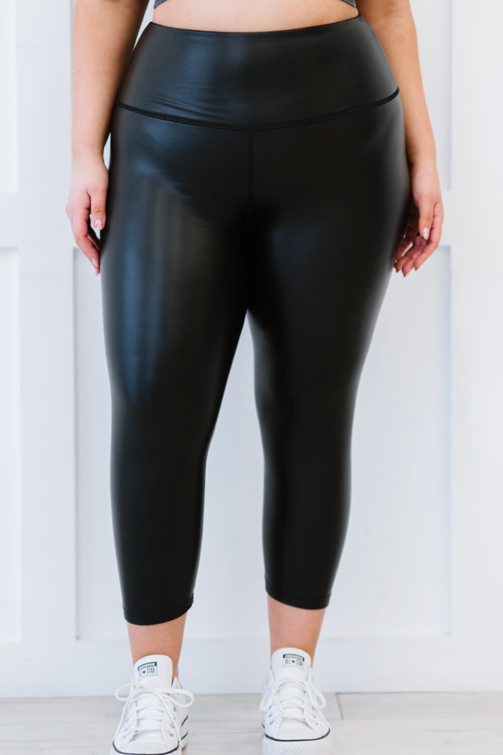 White Birch Full Size Out of Time Faux Leather Leggings - Black - for women