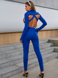Passed The Vibe Check Cutout Plunge Neck Jumpsuit for women