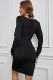 Feeling Cute Might Delete Later Cutout Ruched Mini Bodycon Dress for women