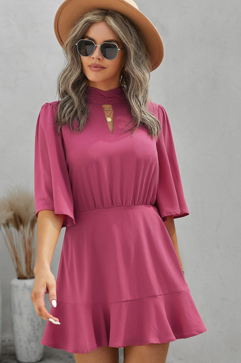 Where Ur Boss At? Flowing Keyhole Dress Rose for women